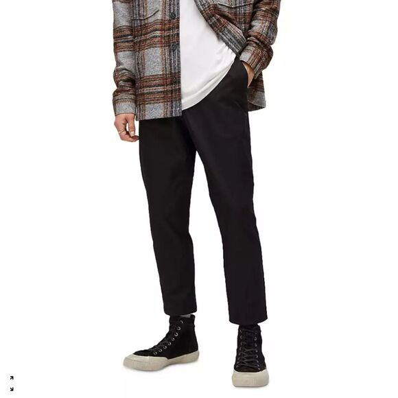 ALLSAINTS Black Casual Button Fly Chino Kato Skater Pants Trousers  Mens Size 36 - Picture 1 of 12